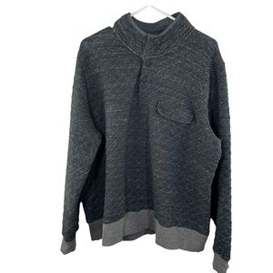 Faherty Epic Quilted 1/4 Snap Pullover size XL Charcoal Gray NICE